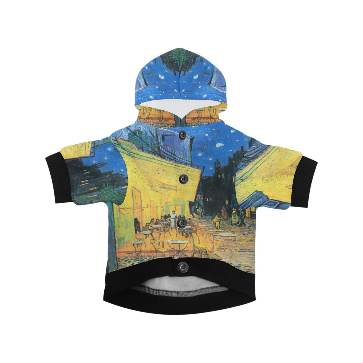 Dog Hoodie Van Gogh Cafe Terrace At Night Button Up Pet Coat