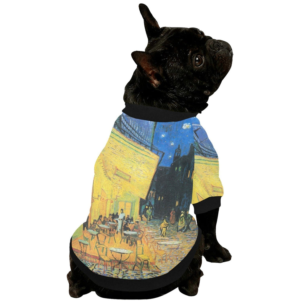 Van Gogh Cafe Terrace At Night Round Neck Shirt - Premium - Majestic Pet Kingdom