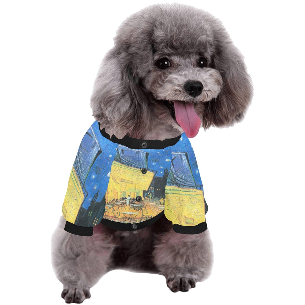 Van Gogh Cafe Terrace At Night Round Neck Shirt - Premium - Majestic Pet Kingdom