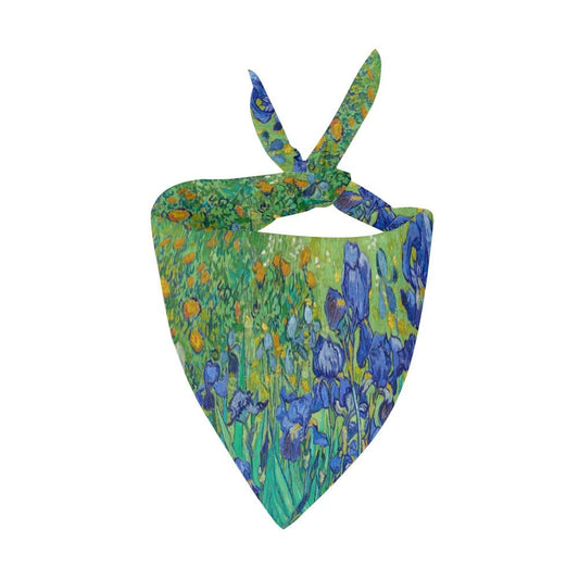 Van Gogh Irises Double-Sided Pet Bandana | The Finest Market