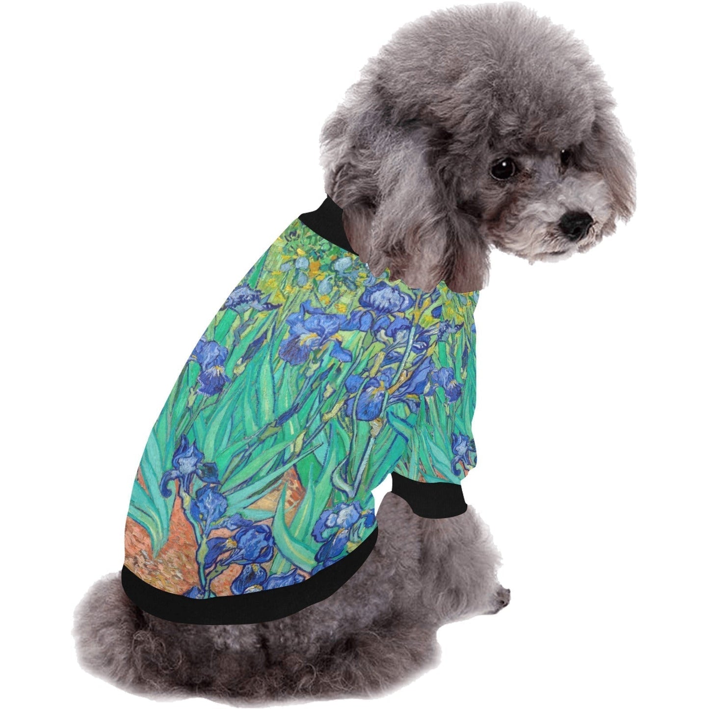 Dog T-Shirt Van Gogh Irises Fine Art Round Neck Pet Apparel