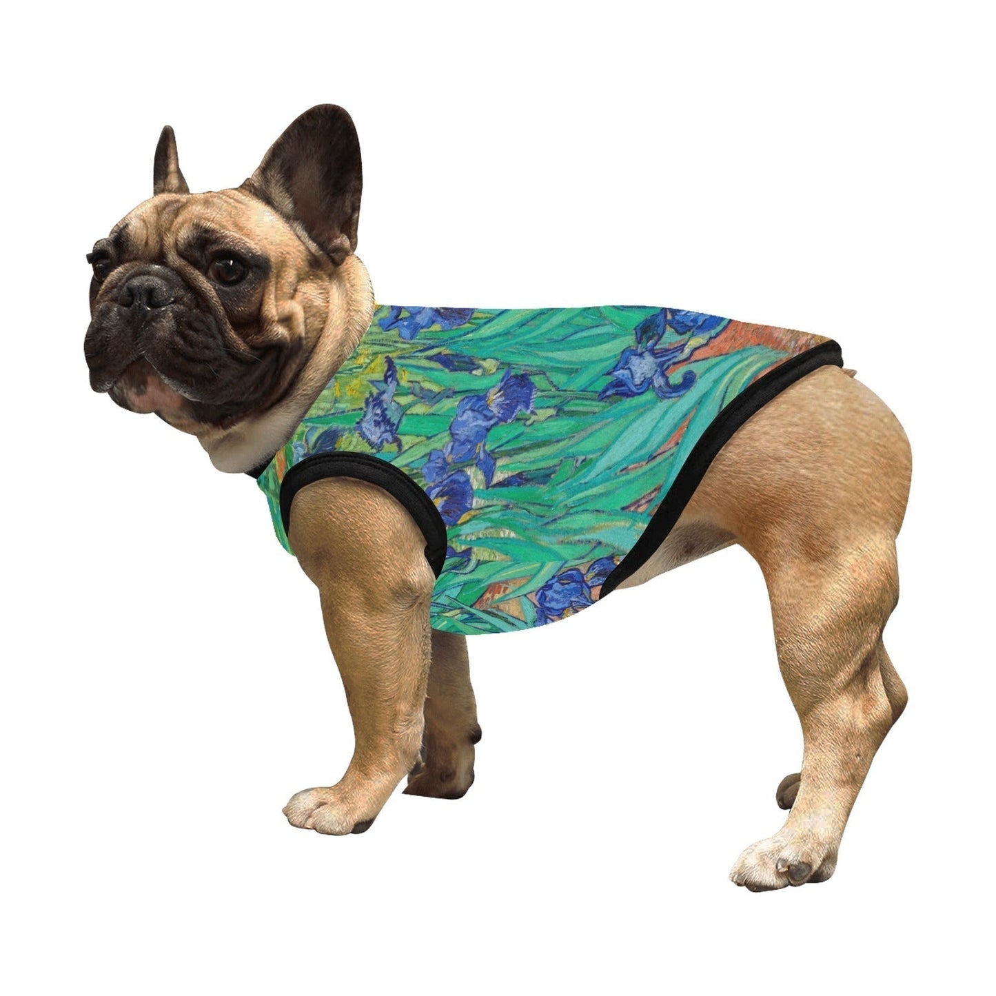 Dog Tank Top Van Gogh Irises Fine Art Floral Print Pet Shirt