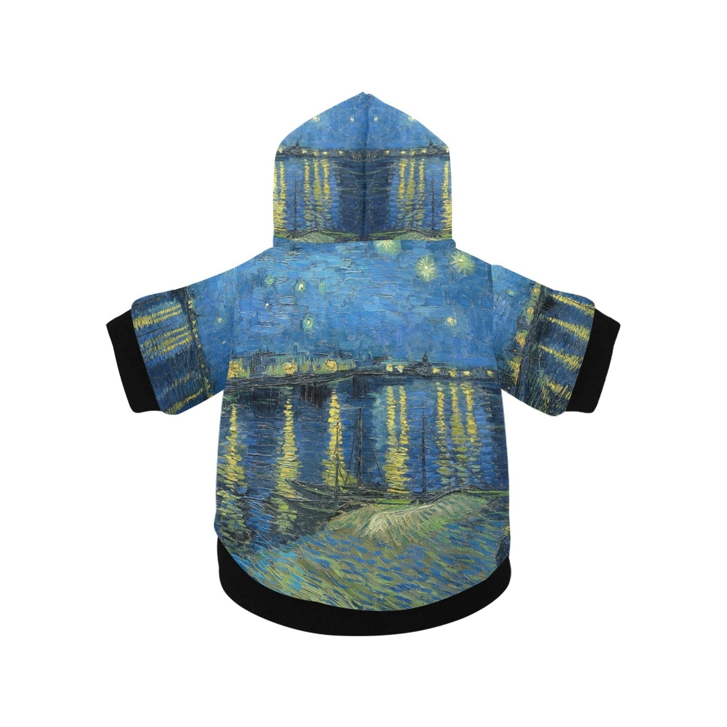 Dog Hoodie Van Gogh Starry Night Over The Rhone Button Up Coat - Main Feature View | Majestic Pet Kingdom