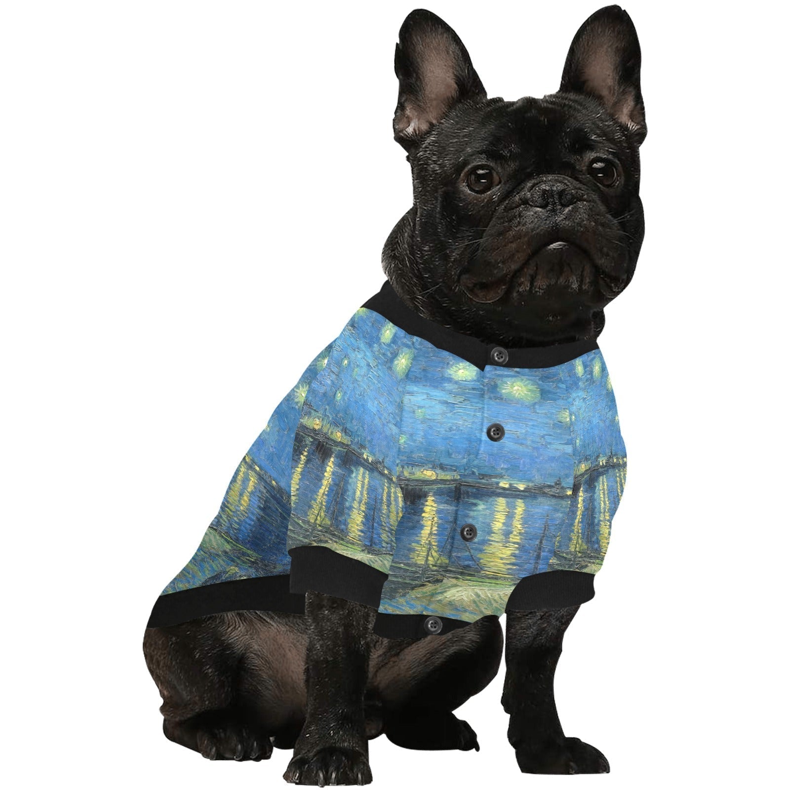 Van Gogh Starry Night Over The Rhone Round Neck Shirt Best - Majestic Pet Kingdom