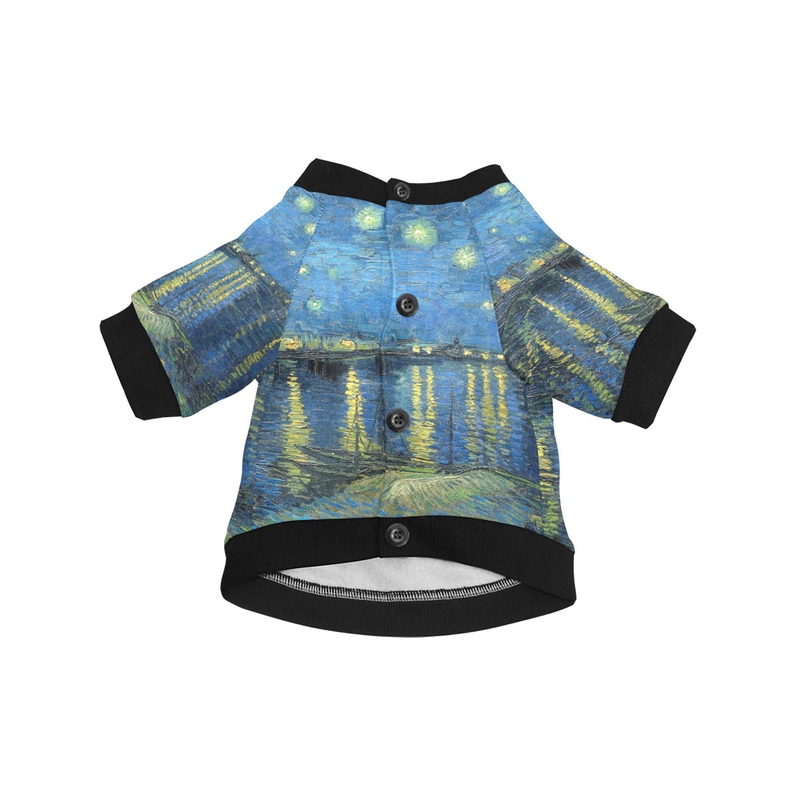 Van Gogh Starry Night Over The Rhone Round Neck Shirt Best - Majestic Pet Kingdom