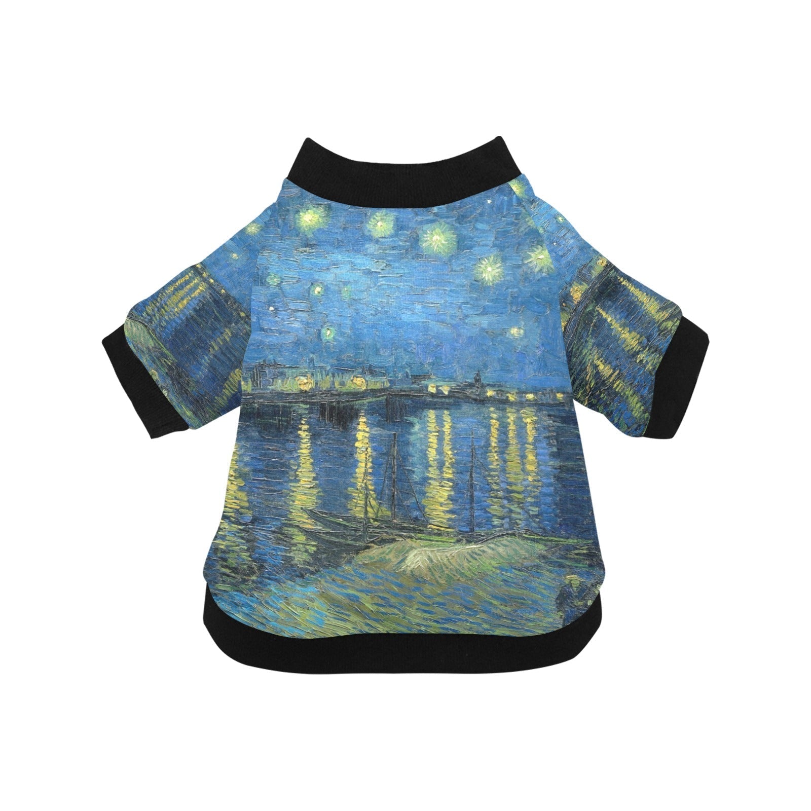 Van Gogh Starry Night Over The Rhone Round Neck Shirt Best - Majestic Pet Kingdom