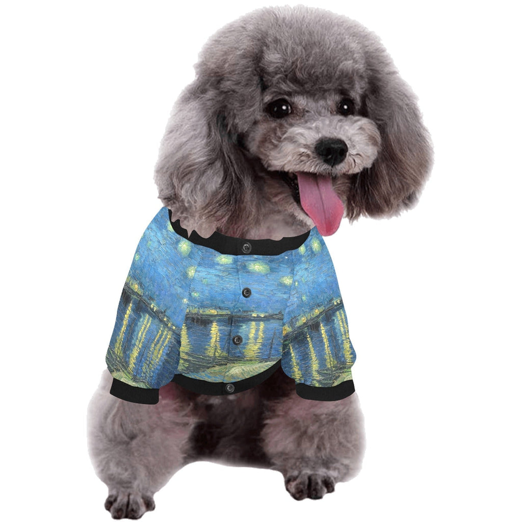 Van Gogh Starry Night Over The Rhone Round Neck Shirt Best - Majestic Pet Kingdom