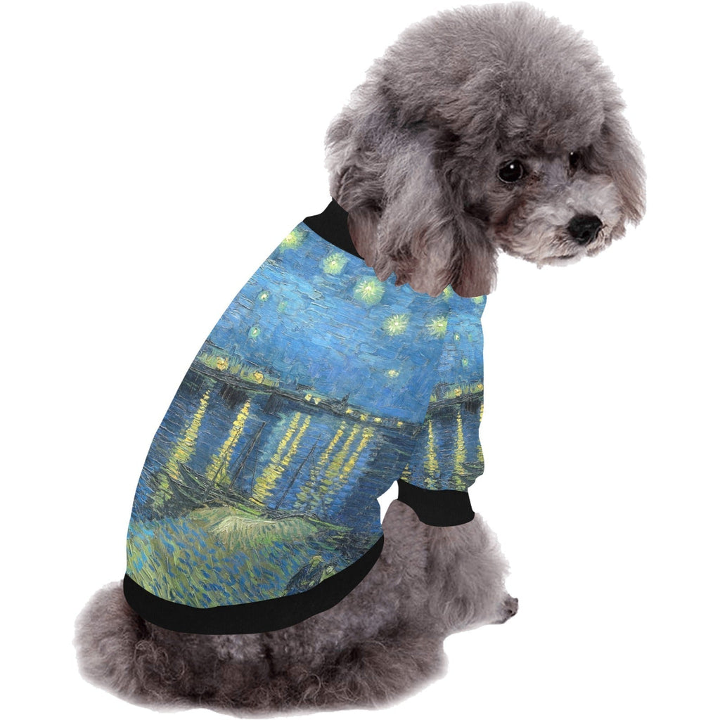 Van Gogh Starry Night Over The Rhone Round Neck Shirt Best - Majestic Pet Kingdom