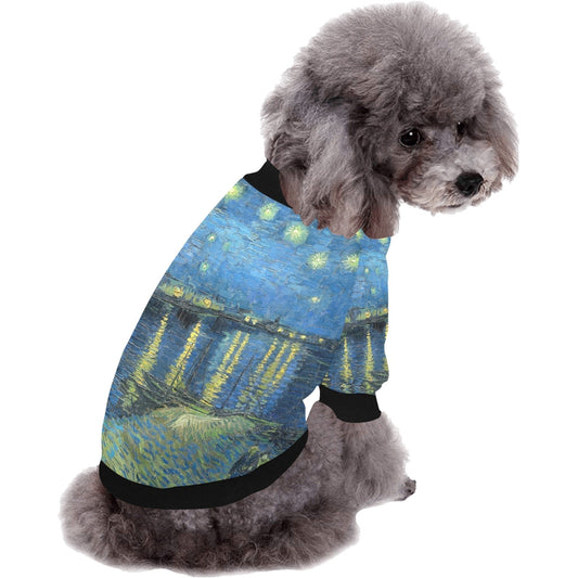 Van Gogh Starry Night Over The Rhone Round Neck Shirt Best - Majestic Pet Kingdom