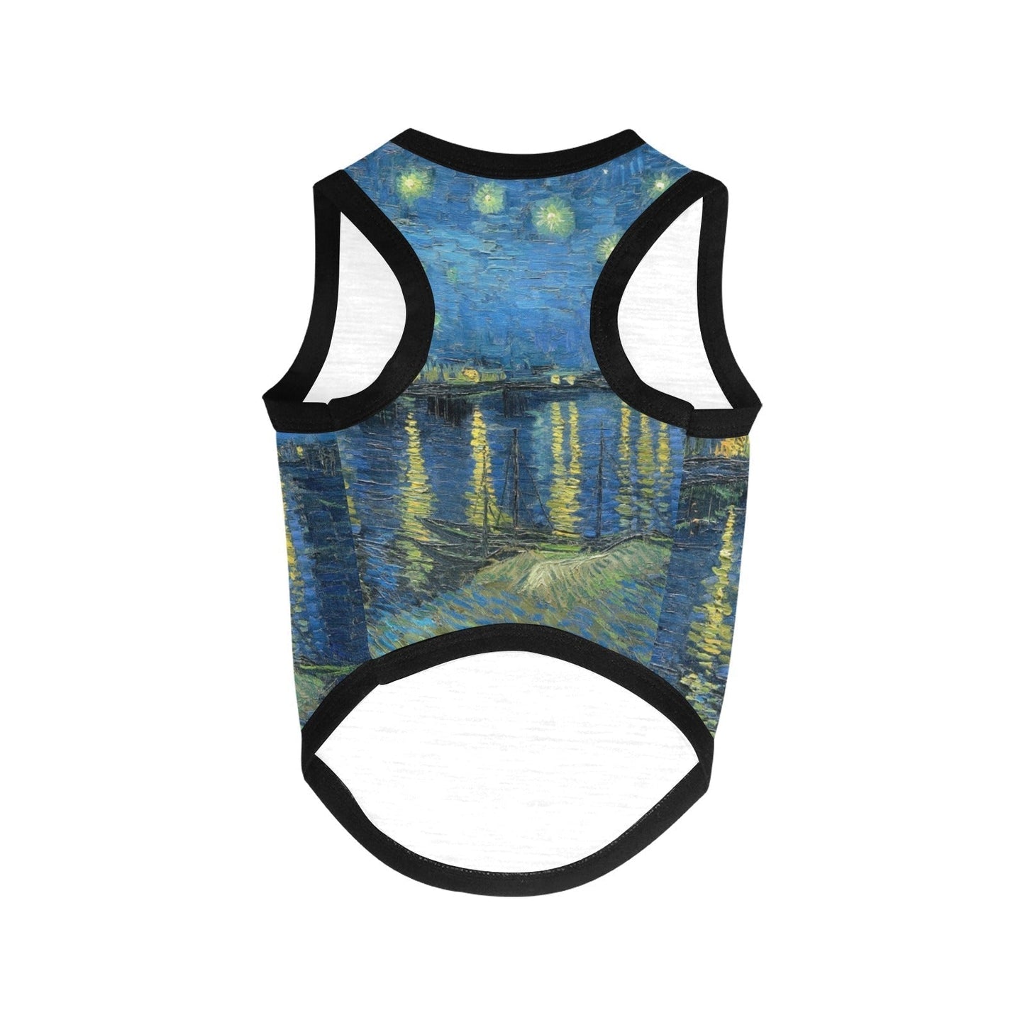 Dog Tank Top Van Gogh Starry Night Over The Rhone Fine Art - Detail Angle 3 | Majestic Pet Kingdom