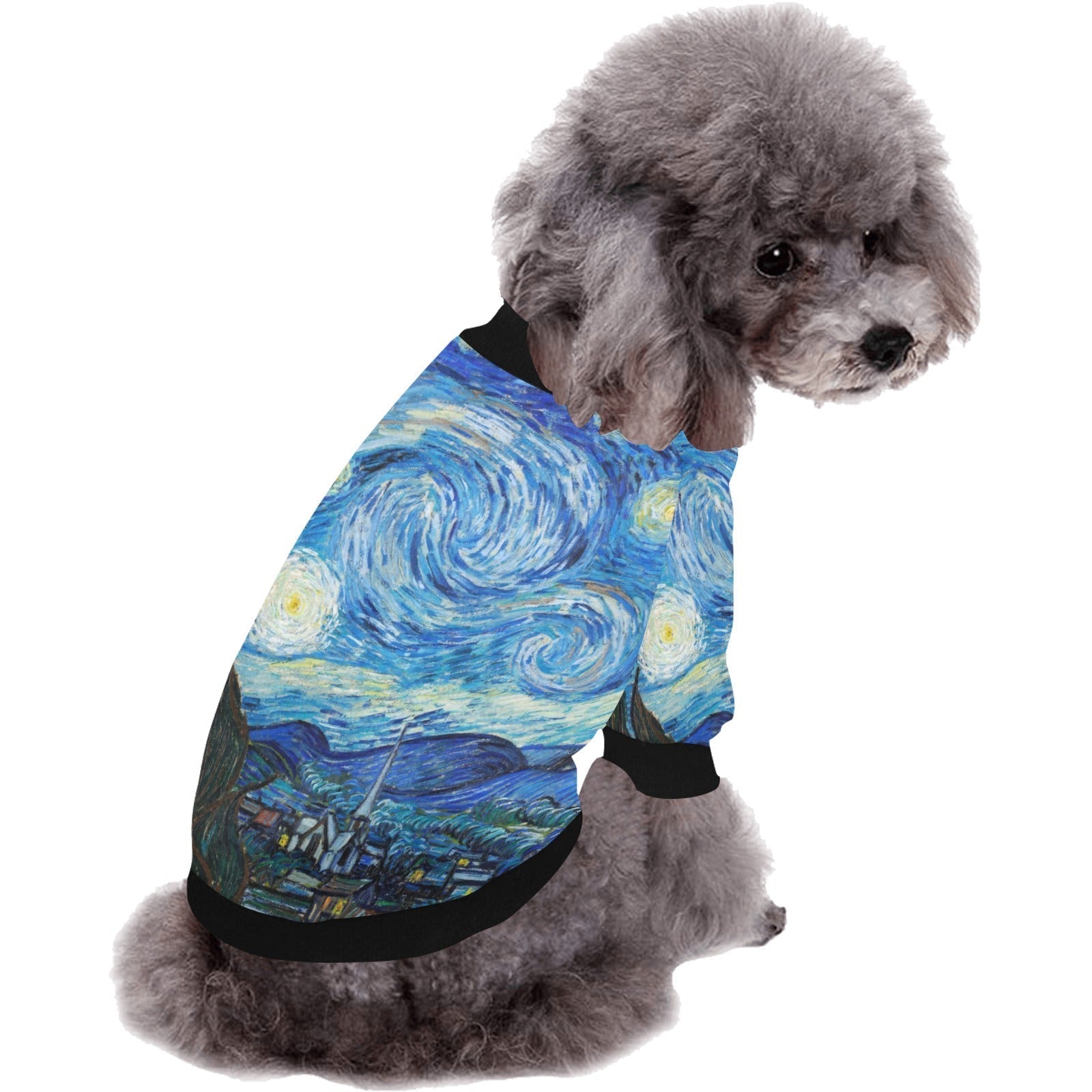 Van Gogh Starry Night Round Neck Shirt | The Finest Market - Majestic Pet Kingdom