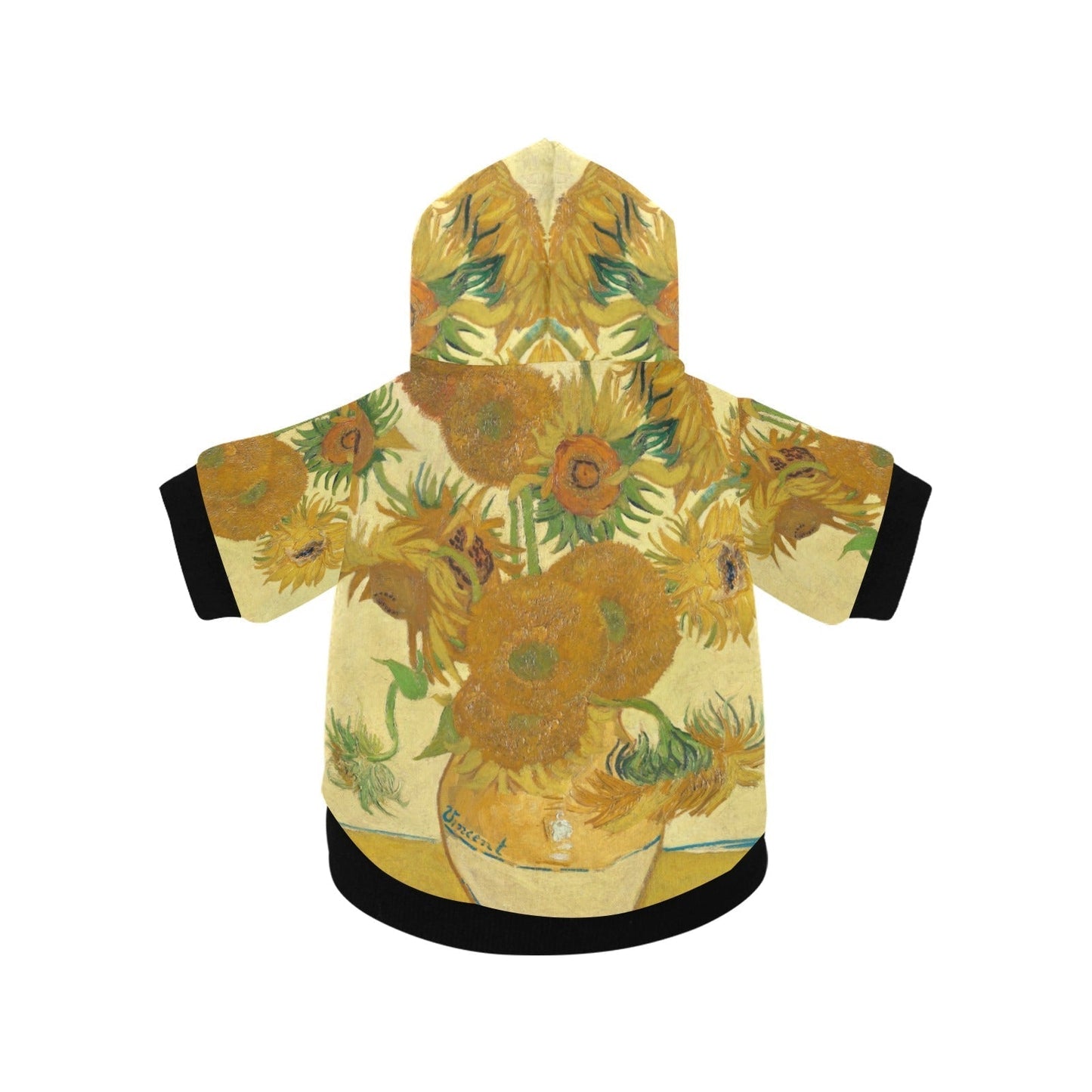 Dog Hoodie Van Gogh Sunflowers Fine Art Button Up Pet Coat