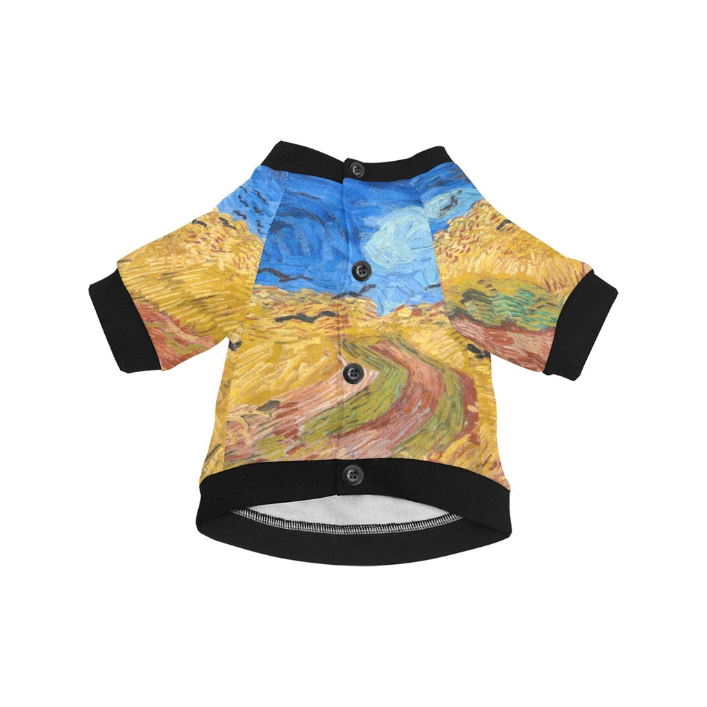 Van Gogh Wheatfield with Crows Round Neck Shirt - Premium - Majestic Pet Kingdom
