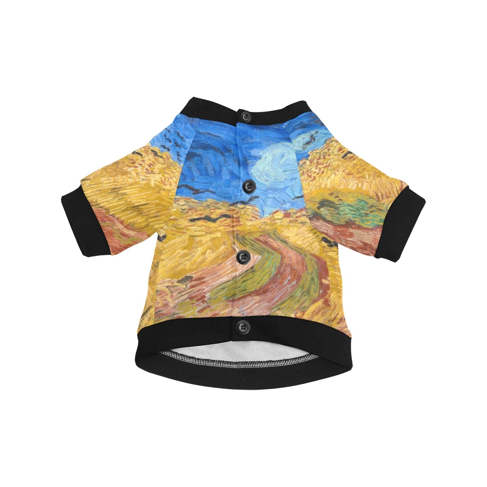 Van Gogh Wheatfield with Crows Round Neck Shirt - Premium - Majestic Pet Kingdom