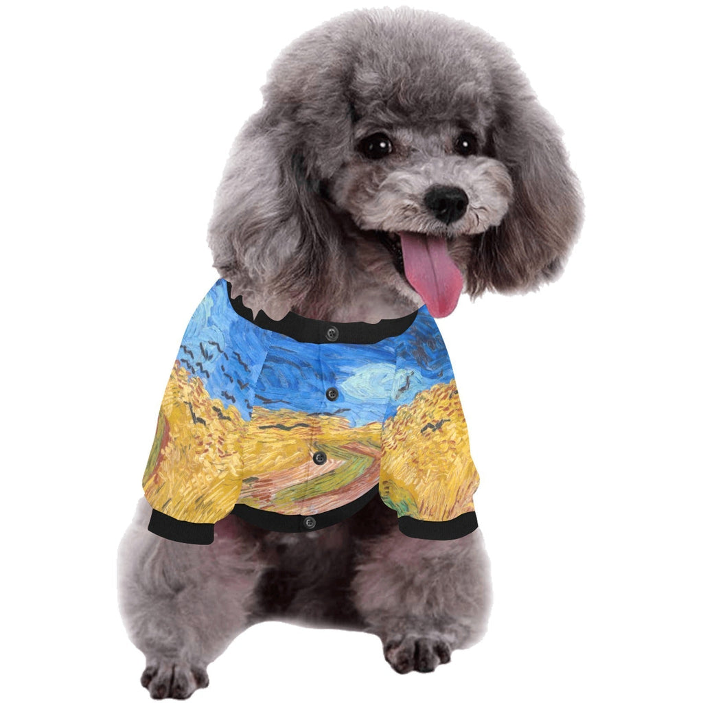 Van Gogh Wheatfield with Crows Round Neck Shirt - Premium - Majestic Pet Kingdom