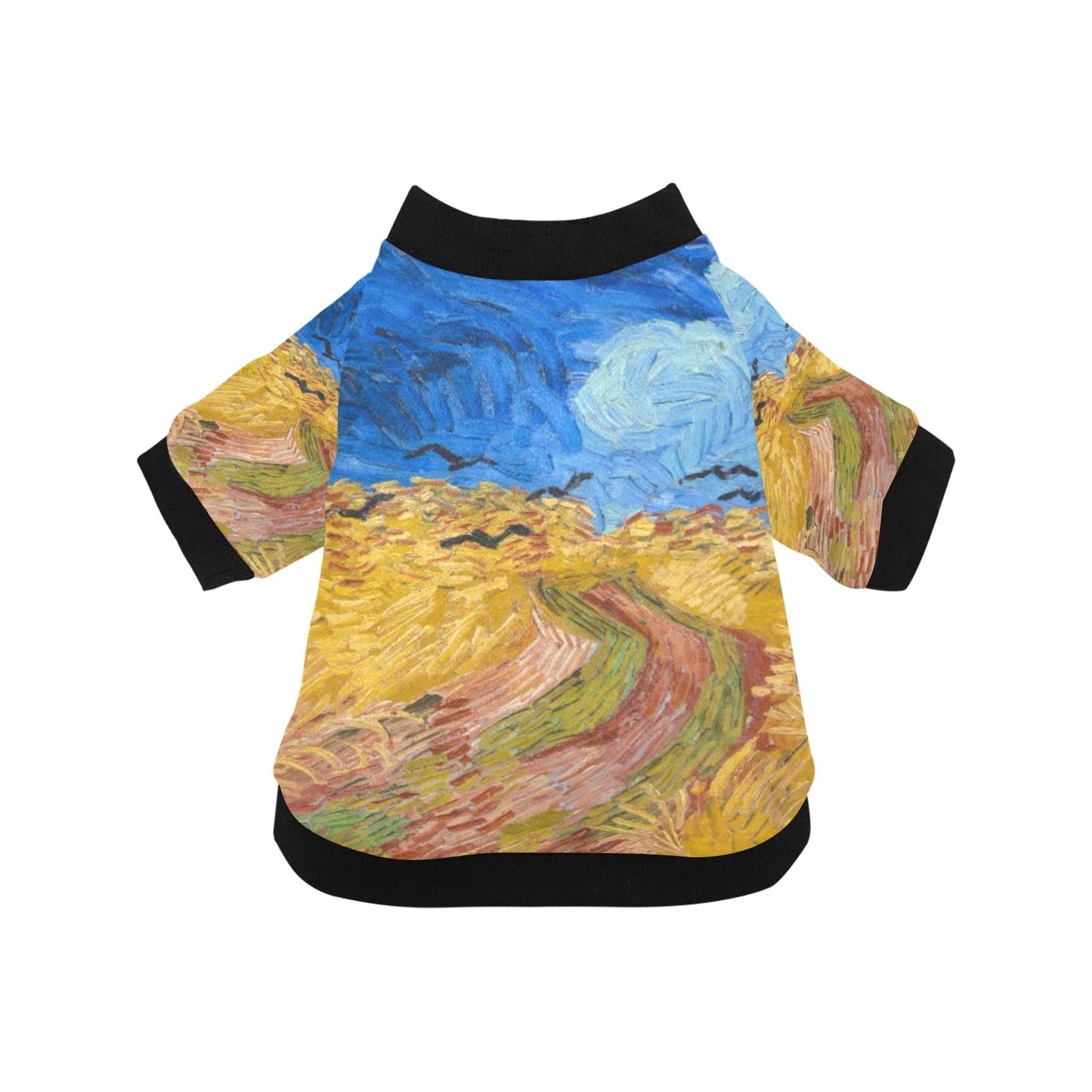 Van Gogh Wheatfield with Crows Round Neck Shirt - Premium - Majestic Pet Kingdom
