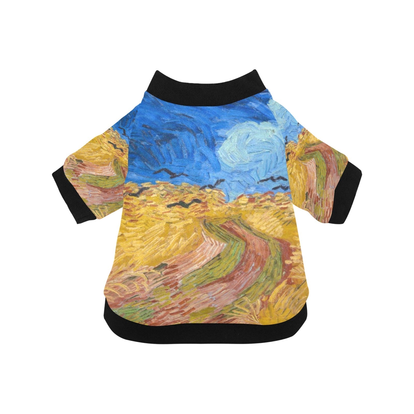 Van Gogh Wheatfield with Crows Round Neck Shirt - Premium - Majestic Pet Kingdom