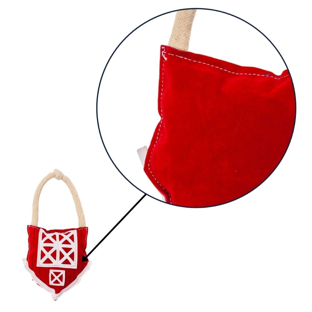 Dog Chew Toy Faux Leather Red Barn Safe Non-Toxic Durable