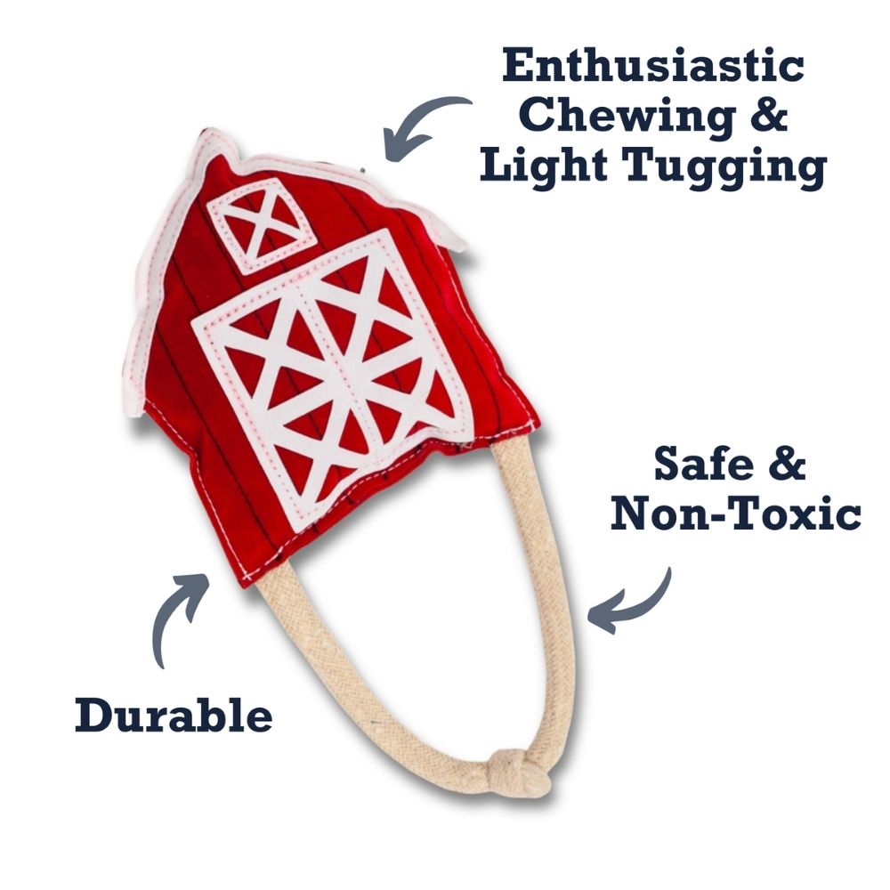 Dog Chew Toy Faux Leather Red Barn Safe Non-Toxic Durable - Detail Angle 7 | Majestic Pet Kingdom