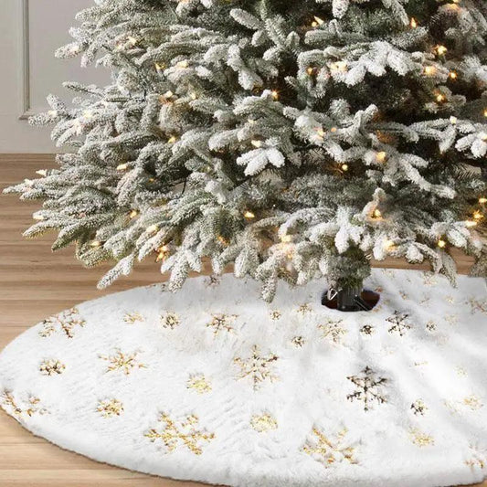 Christmas Tree Decor Snowflake Carpet White Christmas Tree Skirt Fur Skirt For Xmas Decorations Xmas Christmas Decorations For Home - Detail Angle 2 | Majestic Pet Kingdom