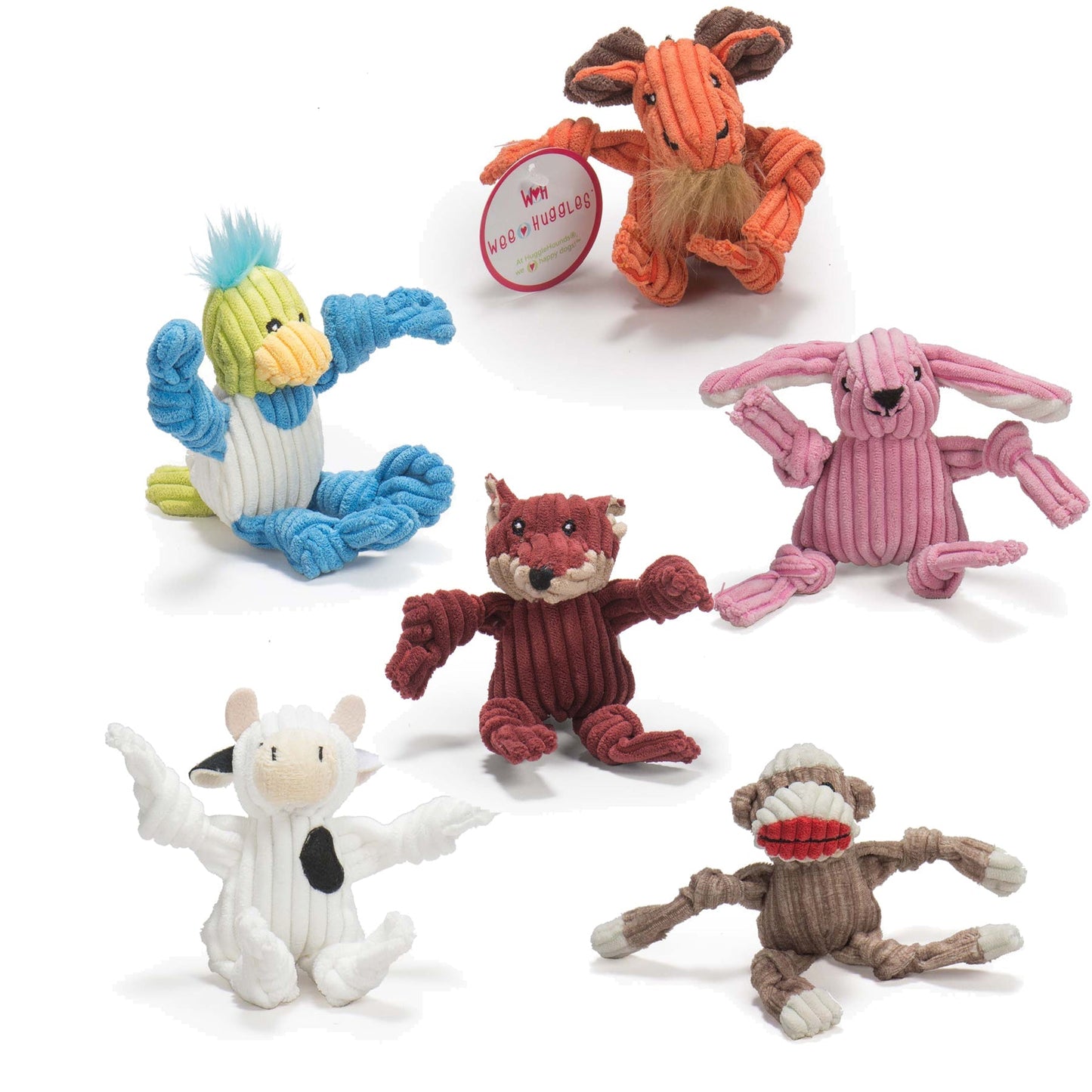 Dog Plush Toys Wee Huggles Assorted Small Squeaky Set 6-Pack