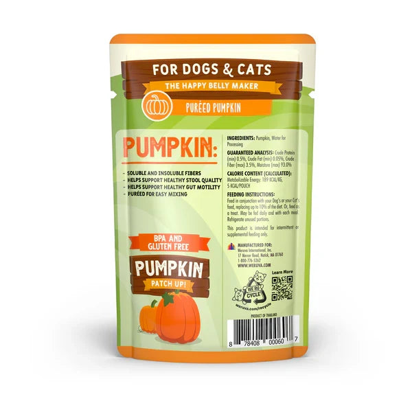 Weruva Pumpkin Patch Up! Pureed Pumpkin Dog & Cat Wet Pouch (1.05oz) - Majestic Pet Kingdom