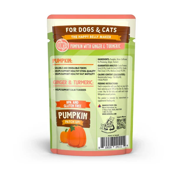Weruva Pumpkin Patch Up! Pumpkin with Ginger & Turmeric Wet Dog & Cat Pouch (1.05oz) - Majestic Pet Kingdom