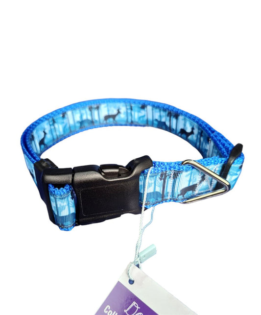 Dog Collar Wild Blue Forest Trees Landscape Nature Printed Nylon
