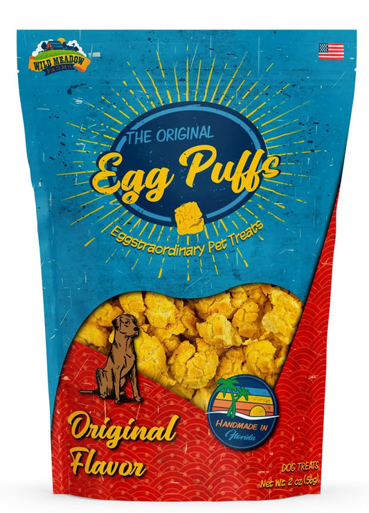 Dog Treats Wild Meadow Farms Egg Puffs Original Chews 2oz Bag - Main Feature View | Majestic Pet Kingdom