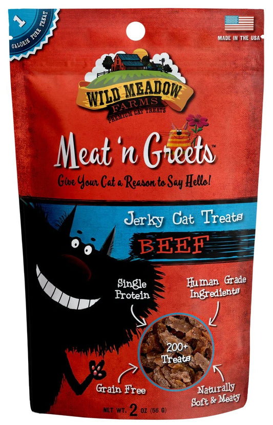 Dog Treats Wild Meadow Farms Meat N Greets Beef Chews 2oz Bag - Main Feature View | Majestic Pet Kingdom