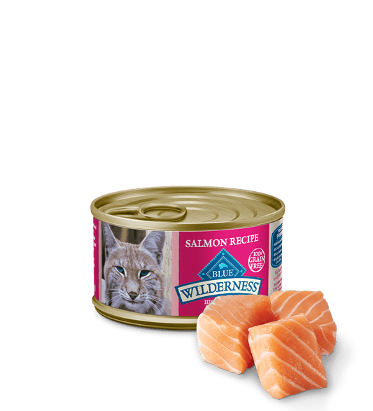 Blue Buffalo Adult Wilderness Salmon Entree Wet Cat Can (3oz) - Majestic Pet Kingdom