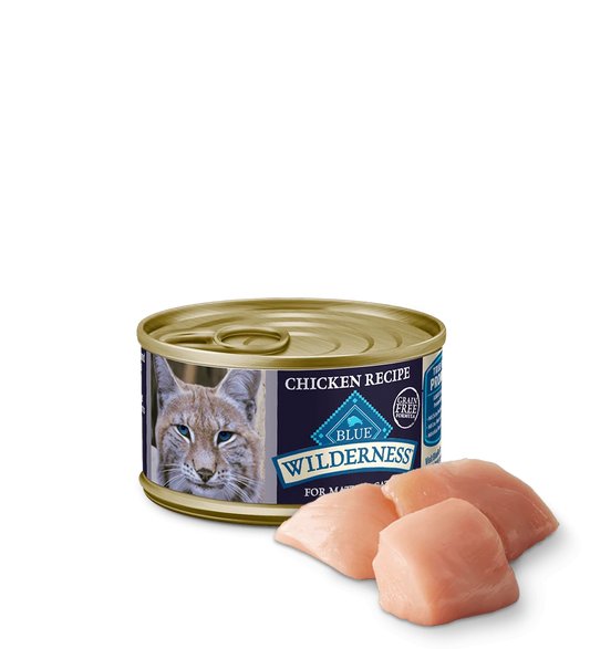 Blue Buffalo Wilderness Mature Chicken Entree Wet Cat Can (3oz) - Majestic Pet Kingdom