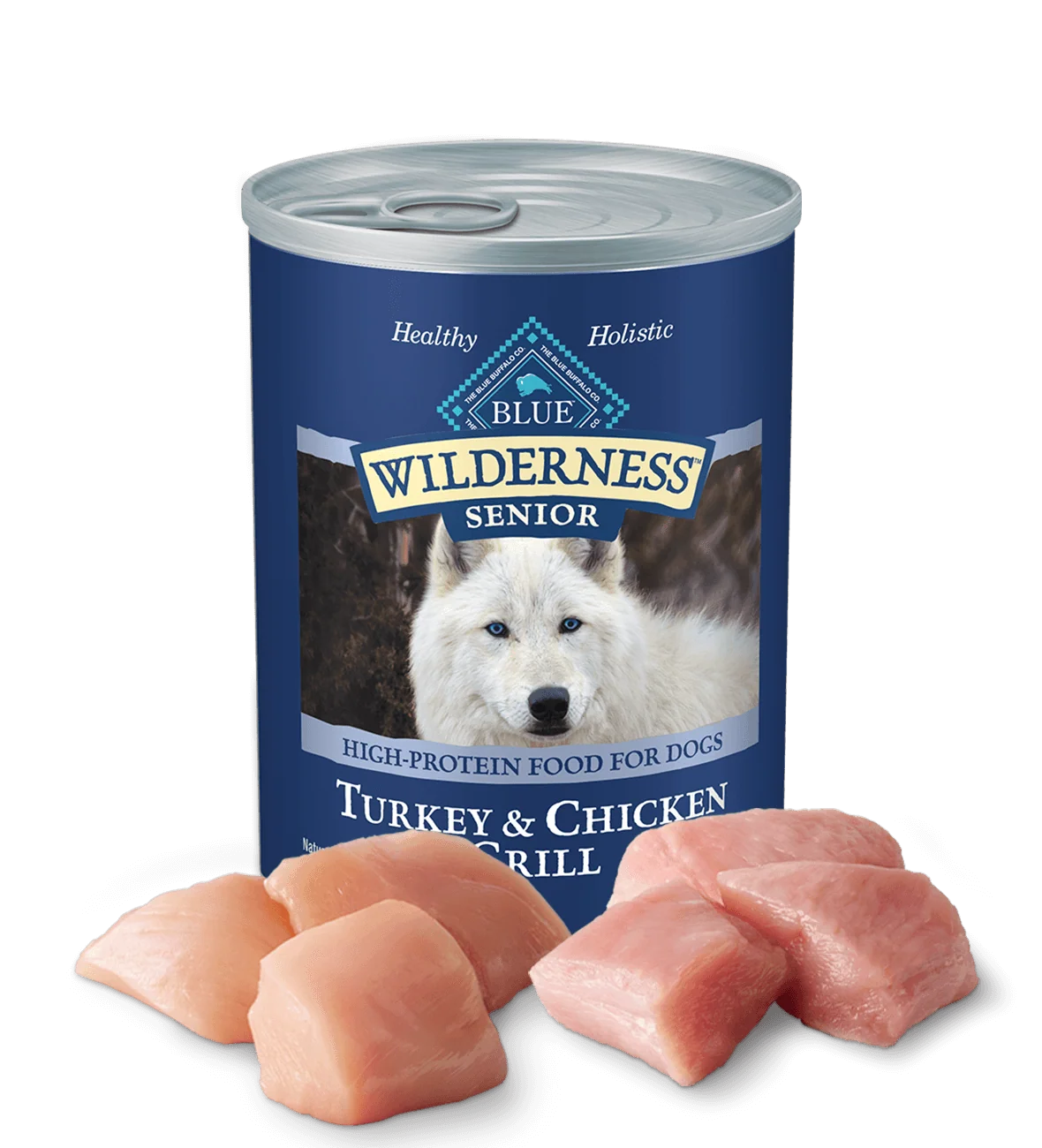 Blue Buffalo Wilderness Senior Dog Turkey and Chicken Grill Wet Dog Cans (12.5oz) - Majestic Pet Kingdom