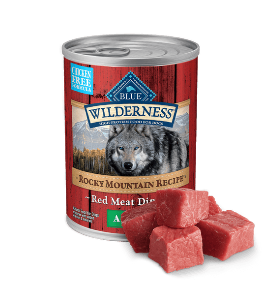 Blue Buffalo Wilderness Adult Rocky Mountain Recipe Red Meat Recipe Dog Cans (12.5oz) - Majestic Pet Kingdom