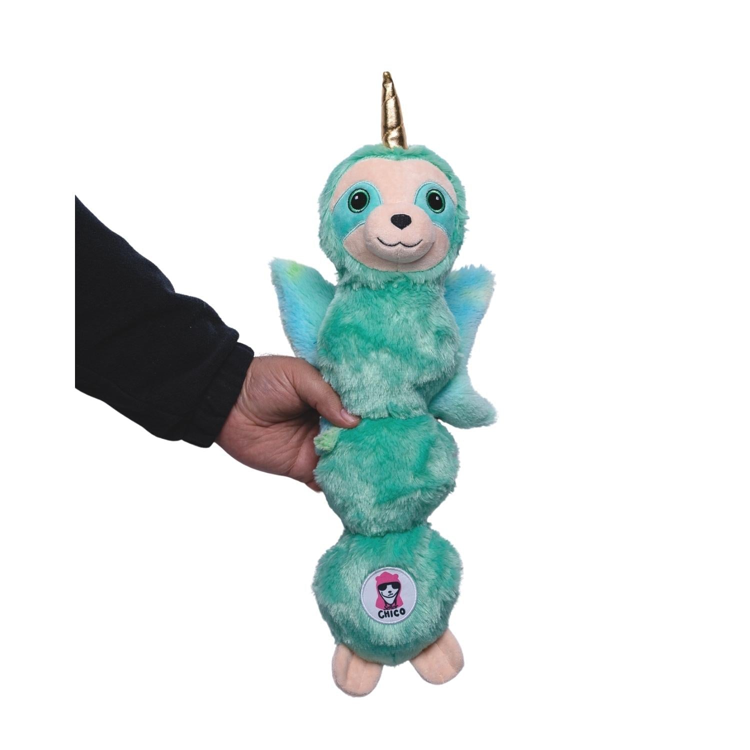 Dog Plush Toy Winged Sloth Mint Squeaker Crinkle Paper Soft - Detail Angle 2 | Majestic Pet Kingdom