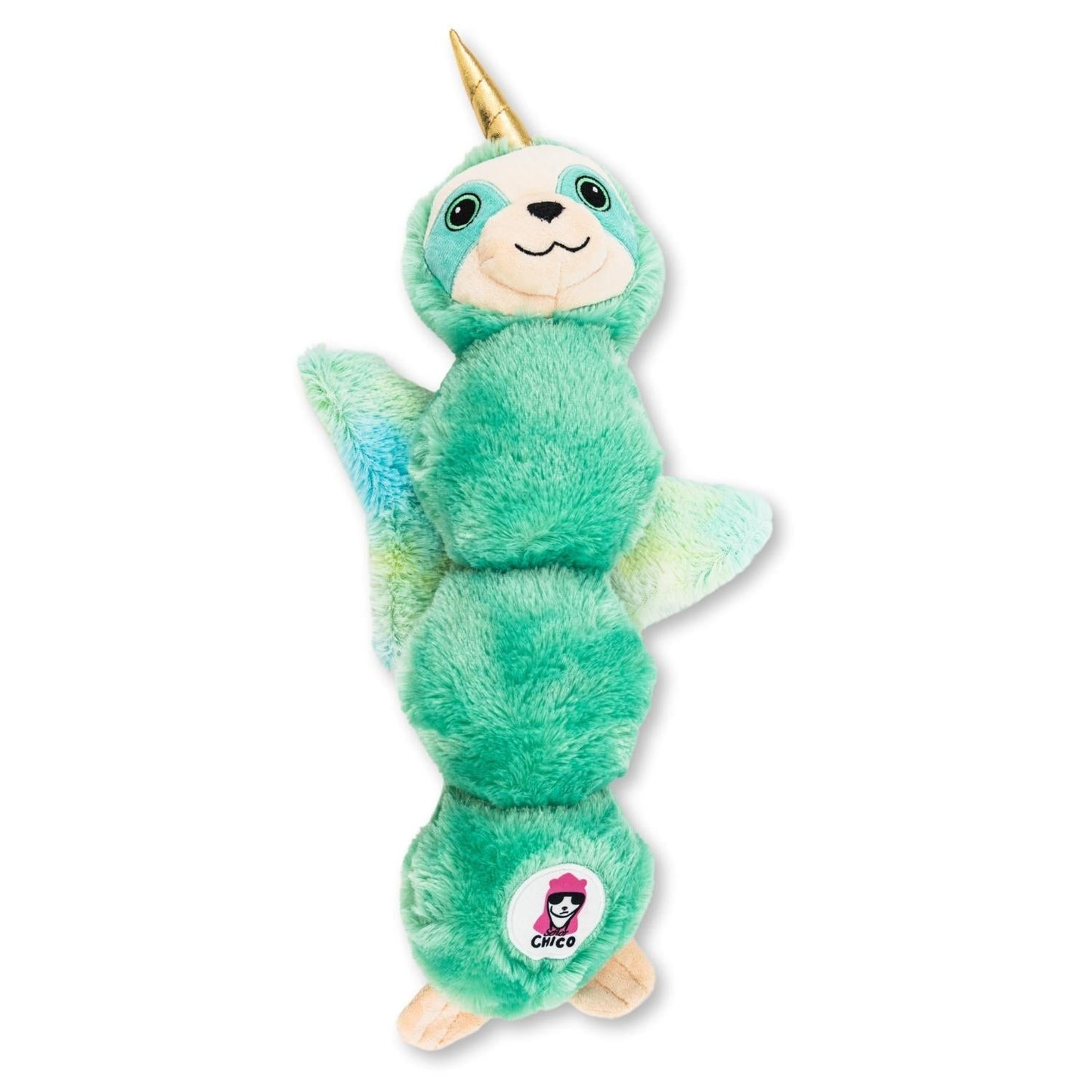 Dog Plush Toy Winged Sloth Mint Squeaker Crinkle Paper Soft - Main Feature View | Majestic Pet Kingdom