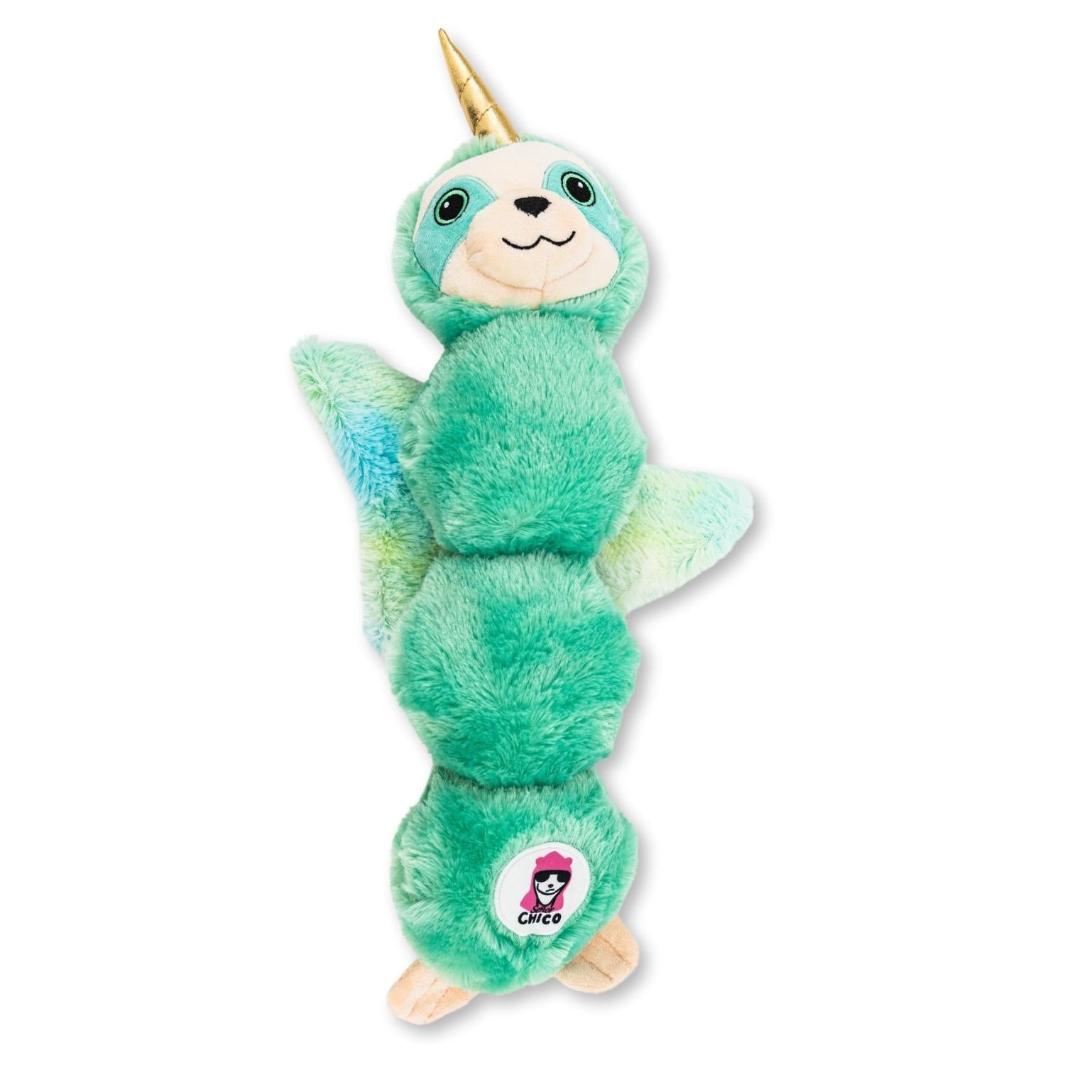 Dog Plush Toy Winged Sloth Mint Squeaker Crinkle Paper Soft - Main Feature View | Majestic Pet Kingdom