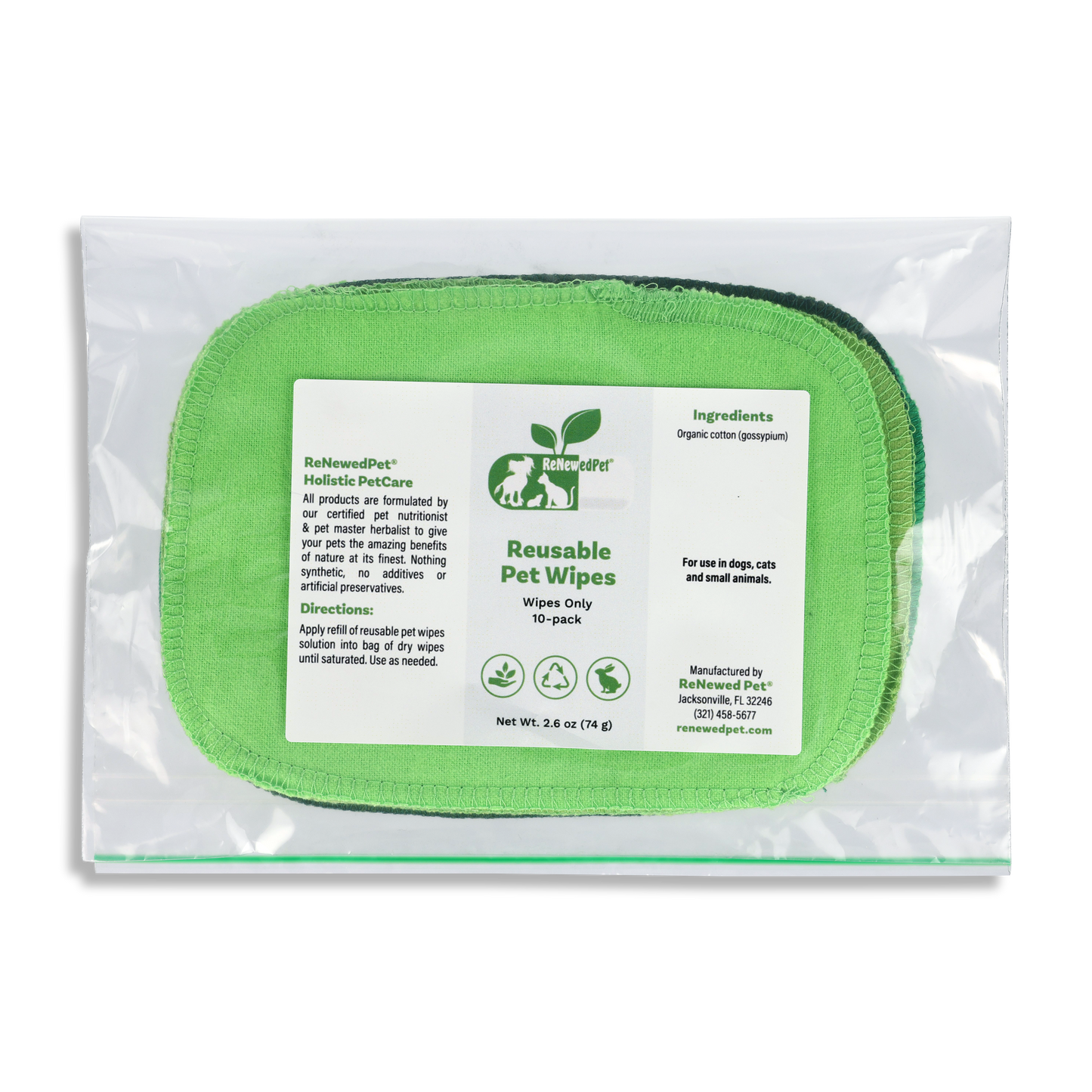 Eco-Friendly Reusable Grooming Wipes Refill Pack