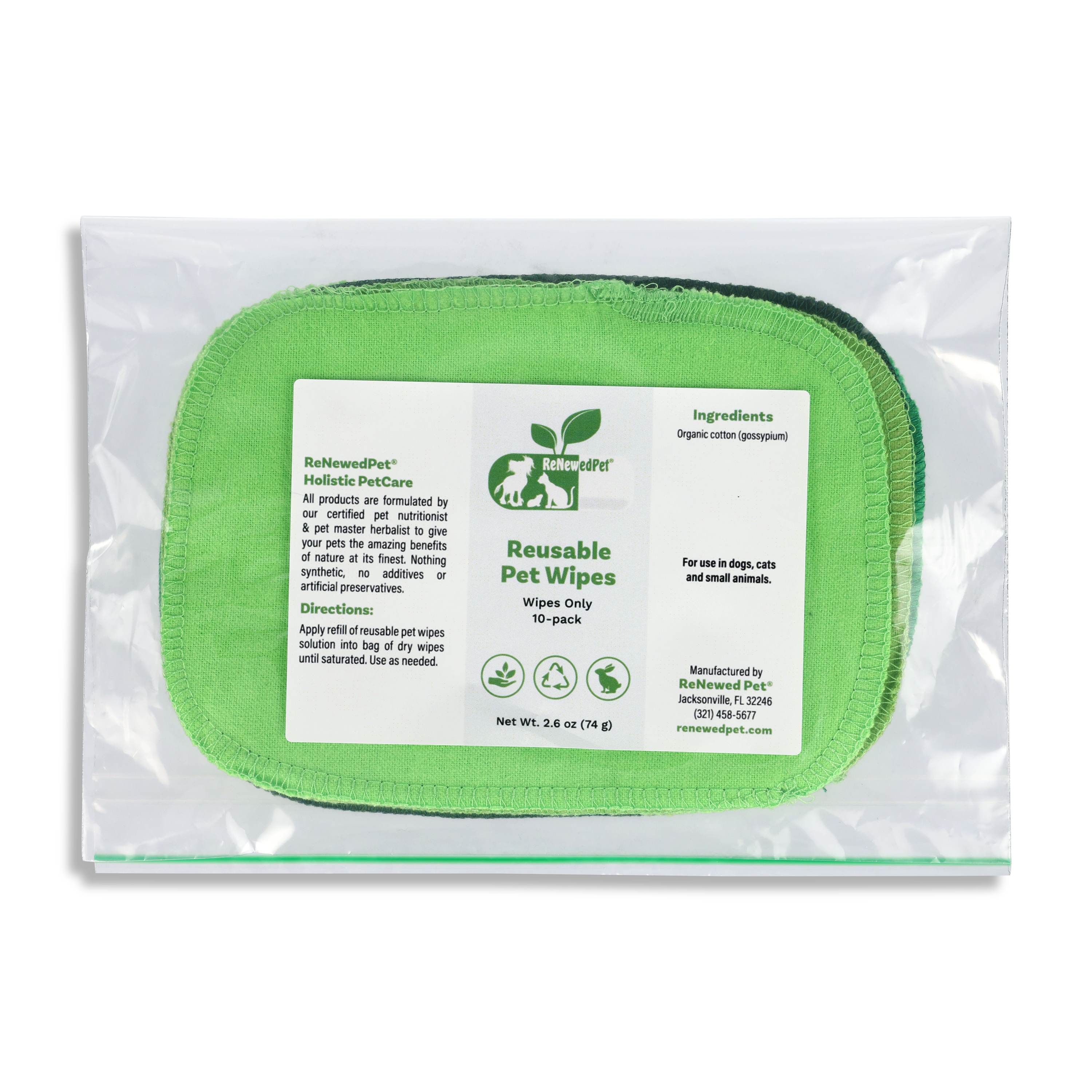 Eco-Friendly Reusable Grooming Wipes Refill Pack