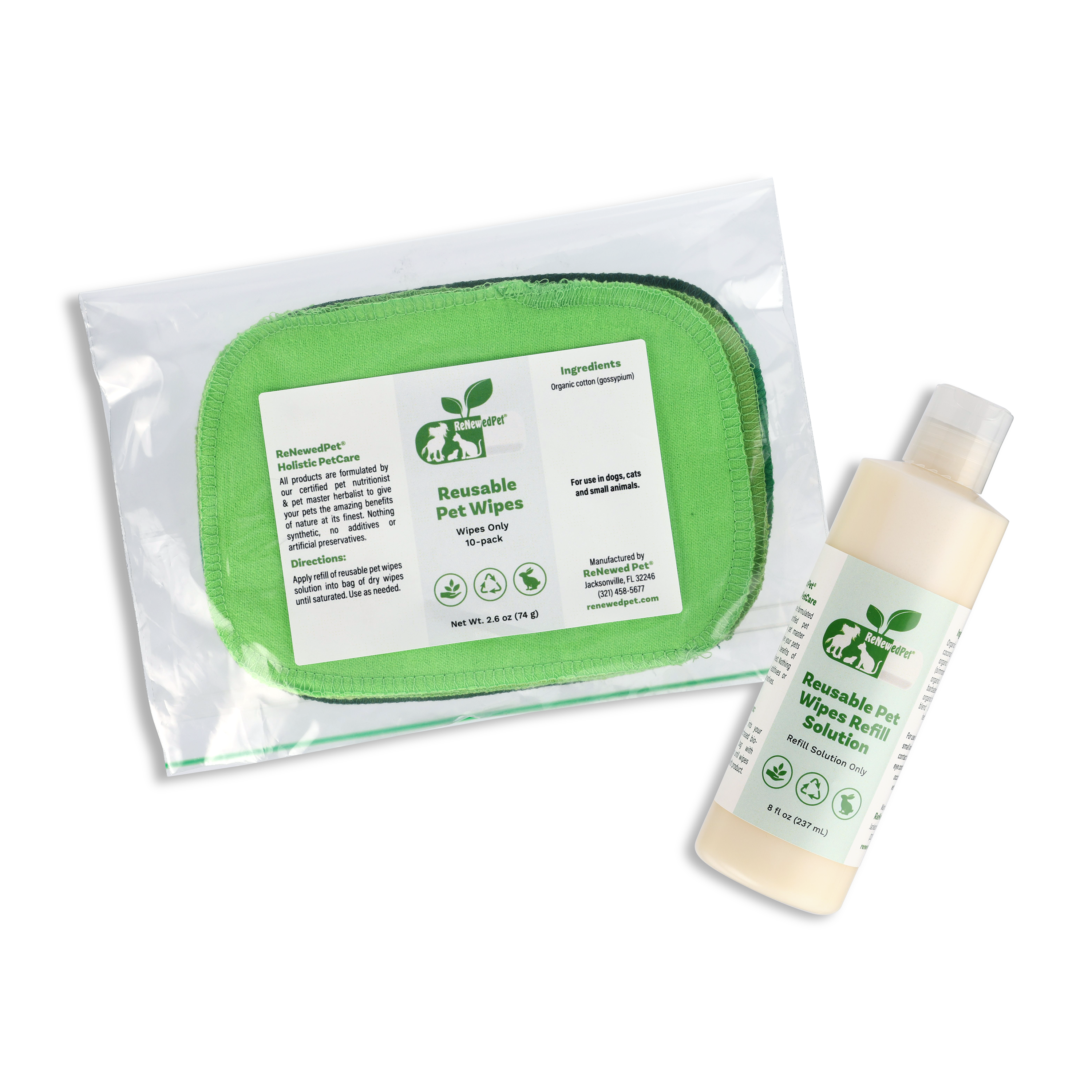 Reusable Washable Cotton Grooming Wipes for Dogs & Cats