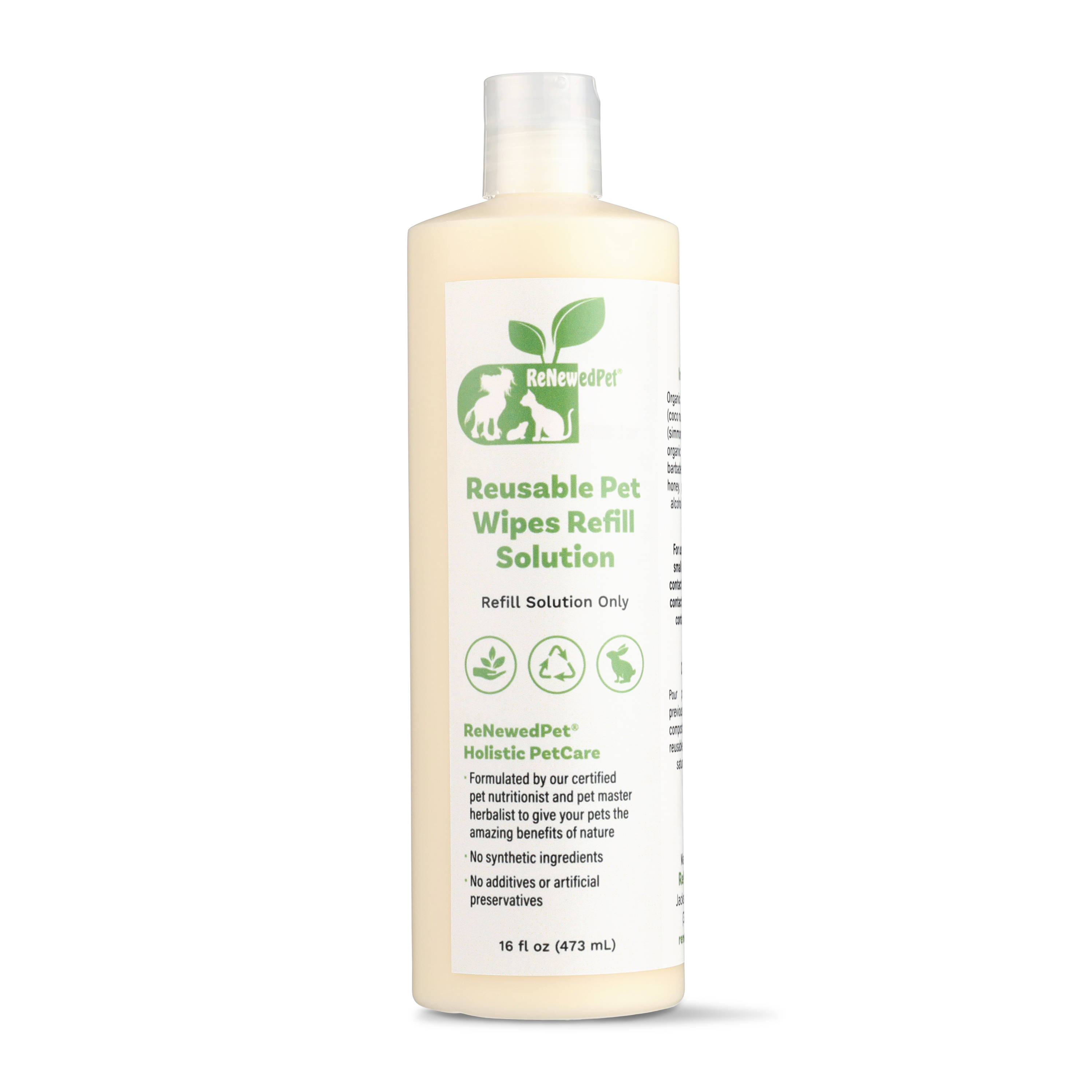 Natural Grooming Wipe Solution Refill for Dogs & Cats