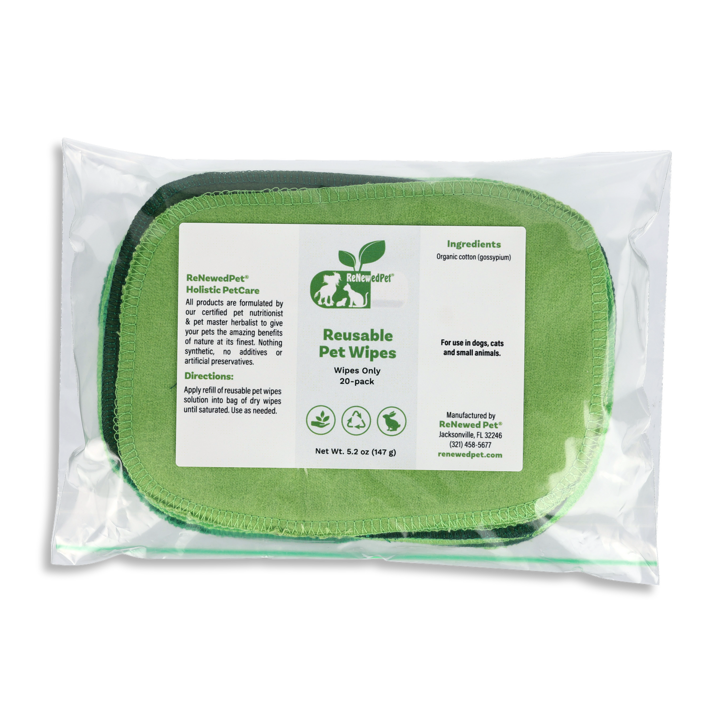 Eco-Friendly Reusable Grooming Wipes Refill Pack