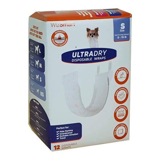 WizSmart UltraDry Disposable Male Dog Wraps Pet Wellness Essential | Majestic Pet Kingdom™