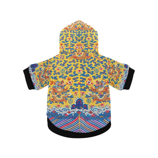 Yellow Qing Dynasty Dragon Button Hoodie | The Finest Market