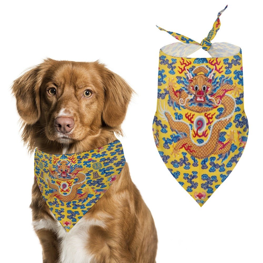 Yellow Qing Dynasty Dragon Pet Scarf | The Finest Market