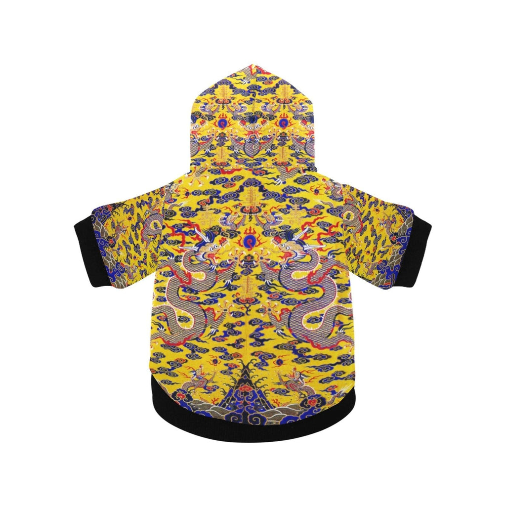 Yellow Imperial Dragon Button Hoodie | The Finest Market