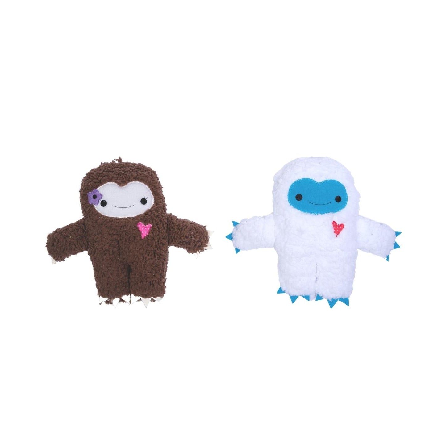Dog Plush Toy Set Yeti and Snowman Squeaker Crinkle 2-Pack - Detail Angle 2 | Majestic Pet Kingdom