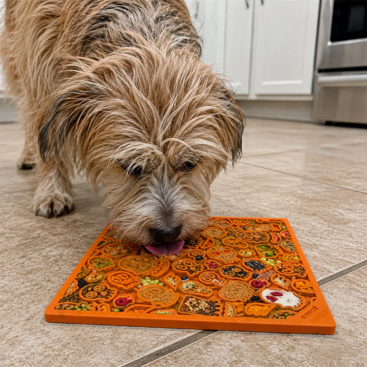Dog Lick Mat Zombie Skull Halloween Silicone Enrichment Pad - Detail Angle 7 | Majestic Pet Kingdom