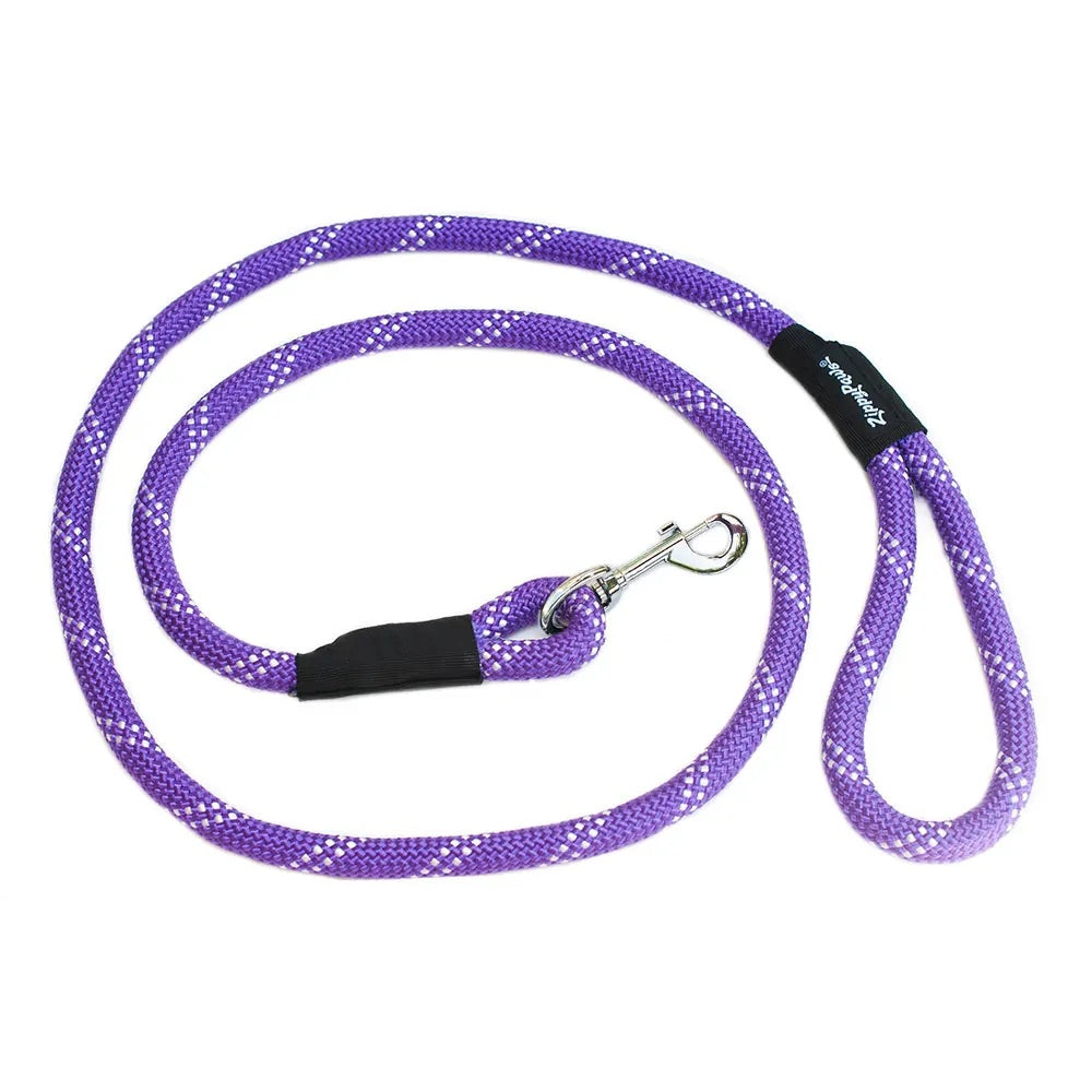 Dog Leash Zippy Paws Climbers Mountain Rope Purple Lead 6-Ft